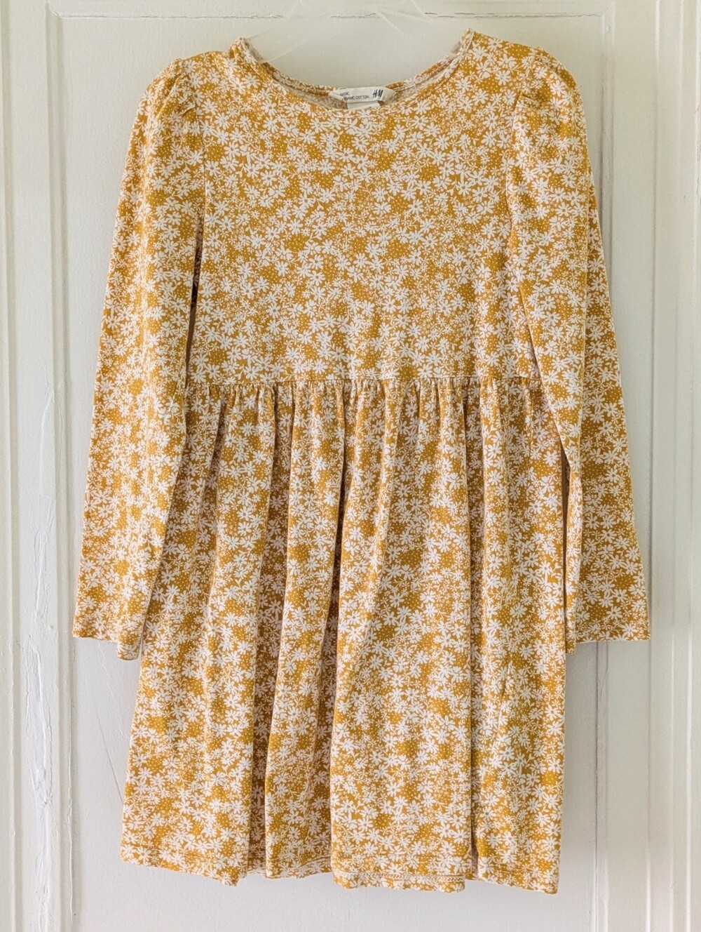 H&M Organic Cotton Yellow Flowered Dress